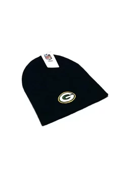 Outlet 💯 NFL Beanie Green Bay Packers, Black, Cuffless ⭐
