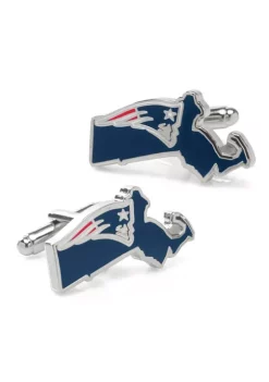 Promo 😀 NFL New England Patriots State Shaped Cufflinks ⭐