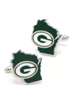 Buy 🤩 NFL Green Bay Packers State Shaped Cufflinks 😉